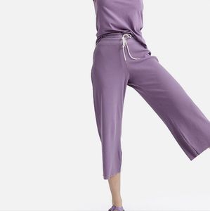 MATE THE LABEL Lavender Thermal Wide Leg Pants